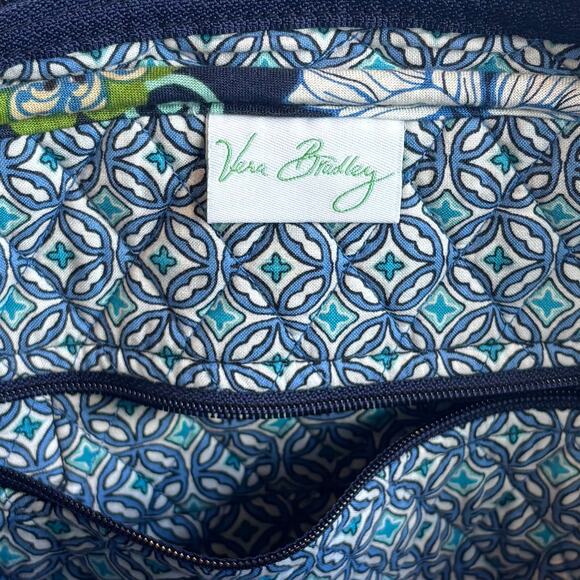 Vera Bradley Mod Floral Blue Quilted Shoulder Bag Purse Tote Retired 2007 - Picture 6 of 9
